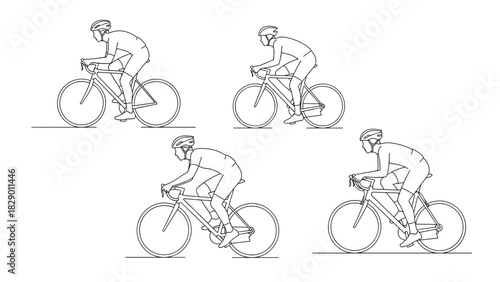 Cyclists speeding ahead, racing for victory in thrilling competition, fitness and endurance