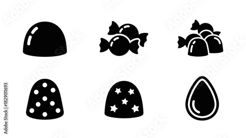 Sweet treats delight! Candy vector icons for marketing, menus, and designs. Delicious fun