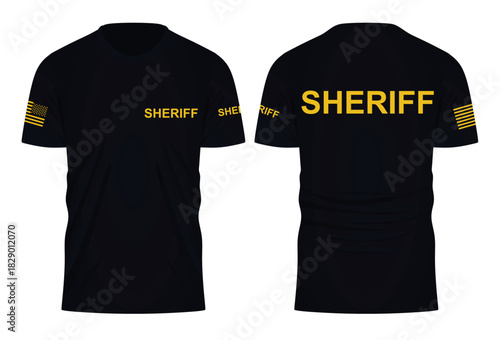 Police short sleeve t shirt. vector illustration