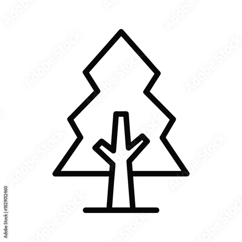 Bold minimalist tree icon, perfect for nature themed designs and environmental projects needing a simple, striking symbol of growth and sustainability