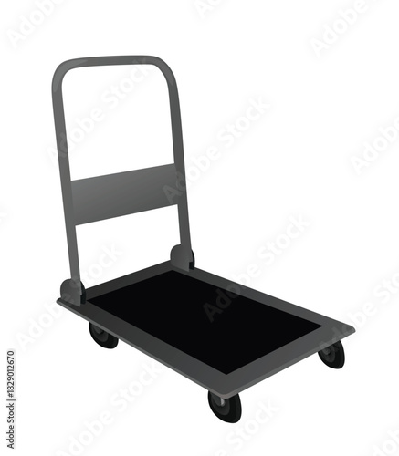 Hand cart for warehouse. vector	
