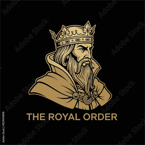 The Royal Order King Emblem with Crown and Beard.