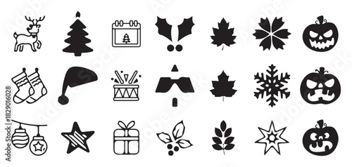 Christmas Stocking Filled With Spooky Treats Icon