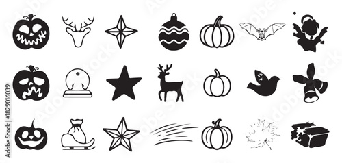 Christmas Stocking Filled With Spooky Treats Icon