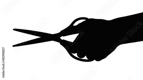 Cutting edge design featuring hand holding scissors ready to create and craft something new