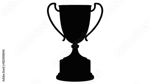 Victory awaits champion with classic trophy silhouette for winning team and individual success designs