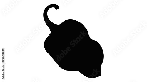 Bold habanero pepper silhouette for fiery food branding, spice up your designs with hot chili heat