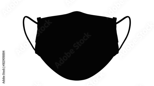 Protective face mask graphic for health and safety marketing campaigns during pandemic season