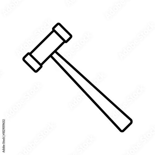 Illustration of a simple gavel with outline design on transparent background silhouette
