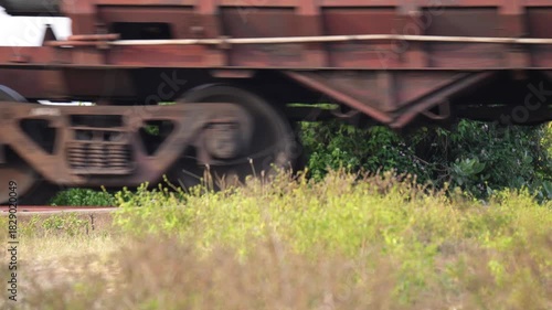 Goods old freight train arrived at the railway station.