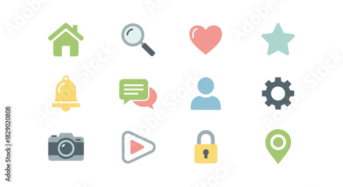Simple and modern icons for web and app design
