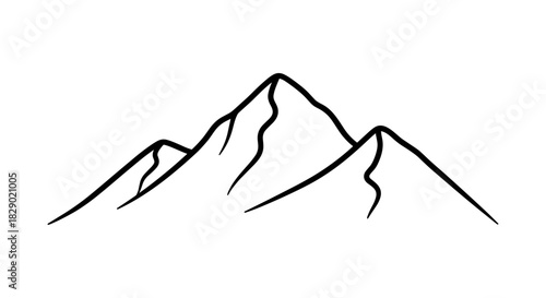 Minimalist mountain outline icon for nature and adventure design projects