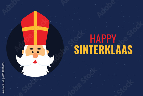 Saint Nicholas Day or Sinterklaas Celebration card design 