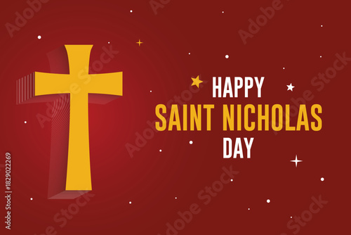 Saint Nicholas Day or Sinterklaas Celebration card design 
