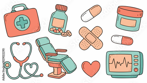 health kit set and medicine