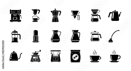 Silhouette collection of coffee makers and accessories for brewing enthusiasts