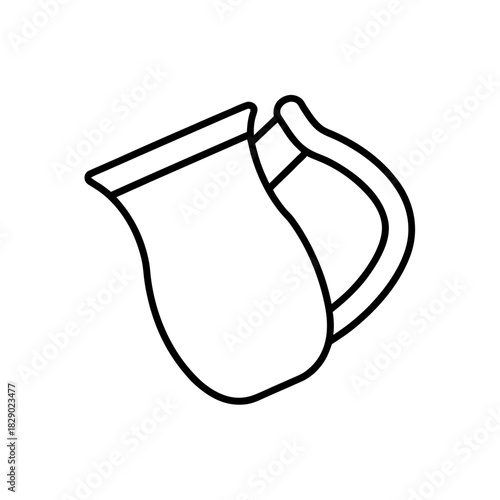 Illustration of a simple pitcher outline on transparent background