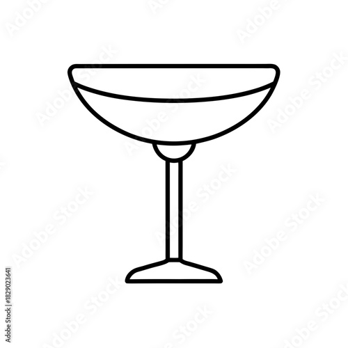 Illustration of an elegant cocktail glass on transparent background