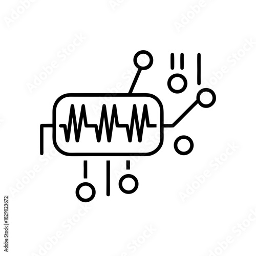 Schematic diagram of electronic component on transparent background