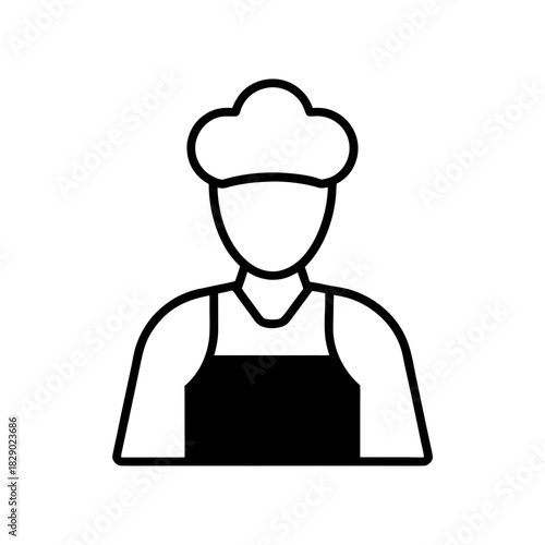 Illustration of a chef wearing an apron on transparent background