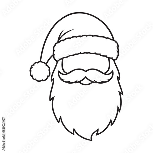Santa Claus Vector Graphic for Holiday Designs: A Scalable Icon for Christmas Crafts, Marketing and Festive Greetings, Santa's Beard and Hat