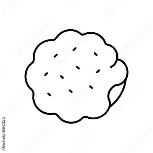 Illustration of a cookie with small sprinkles on top on transparent background