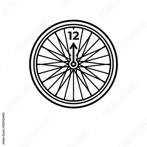 Vector icon of a compass pointing north for navigation purposes