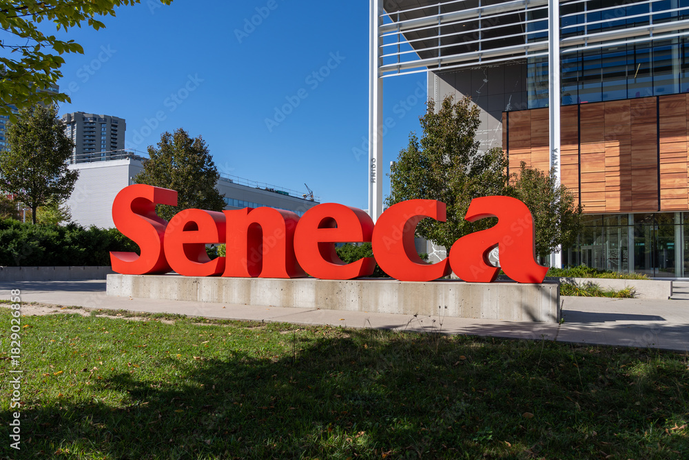 Fototapeta premium Toronto, Canada - September 28, 2025: Seneca (Seneca College of Applied Arts and Technology) Newnham Campus on Finch Ave in Toronto, Ontario, Canada. 