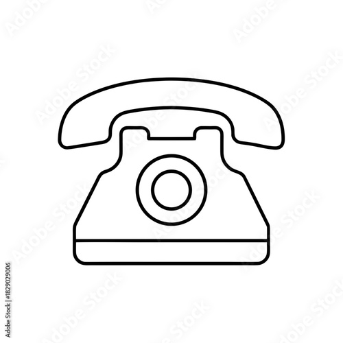 Illustration of a vintage rotary dial telephone line on transparent background