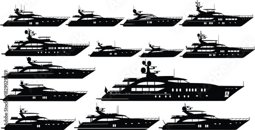 Expensive Travel, Sea Transportation, Leisure, and Wealth Vector Set.