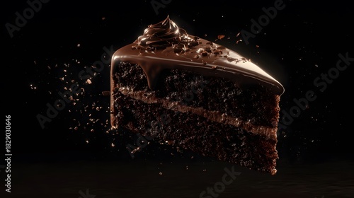 dark brown chocolate pastey on black background 