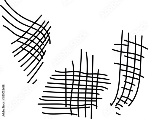 Cross-hatching on a white background. Fabric fibers