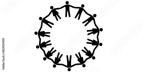 Community Chain Link Fitness Logo Vector Silhouette