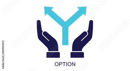 Hands supporting a diverging pathway symbolizing choices and decision making processes