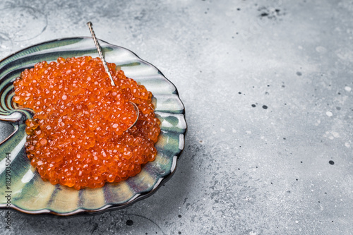 Canvas Print Beautifully presented red roe, a delicacy that enhances every meal with its unique taste and texture