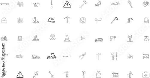“Minimal Construction & Work Tools Line Icon Set – EPS Vector Pack”