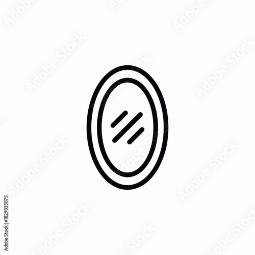 oval mirror icon sign vector
