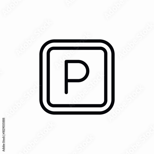 parking zone icon sign vector
