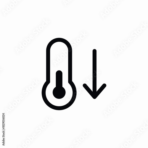 temperature descending icon sign vector