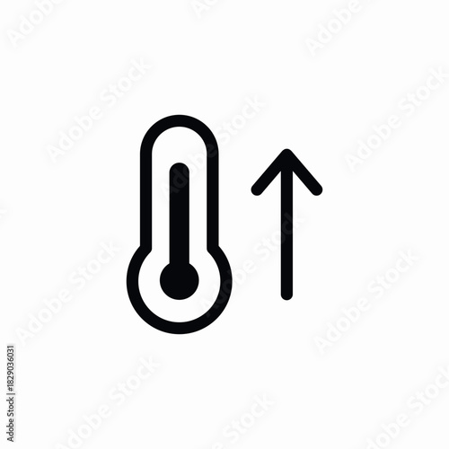 temperature growth icon sign vector
