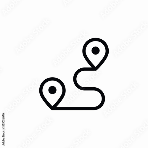 way destination path location pins icon sign vector