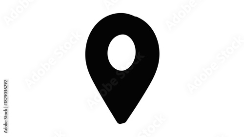 Simple location pin icon for business maps, travel apps, or web design projects needing clear navigation