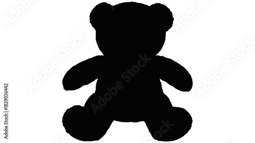 Simple teddy bear silhouette perfect for baby shower invitations and nursery decorations
