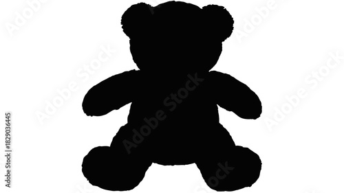 Soft teddy bear silhouette for heartwarming projects, perfect for children's designs and comforting themes