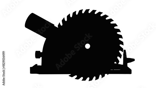 Circular saw ready for construction work, tool for cutting material, DIY projects and home improvement