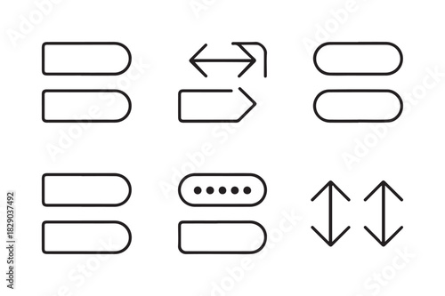 Canvas-taulu Collection of simple rounded rectangle ui icons