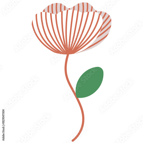 red heart with flower