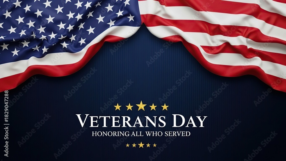 Naklejka premium Veterans day: honoring all who served with american flag theme