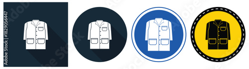 Icon Collection of Lab Coats in Various Styles and Colors for Medical Use