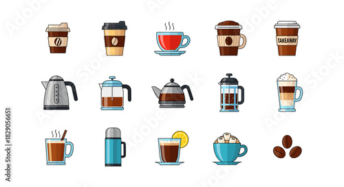 Coffee lover's collection: cups, mugs, and brewing essentials set